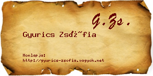 Gyurics Zsófia névjegykártya