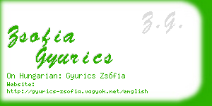 zsofia gyurics business card